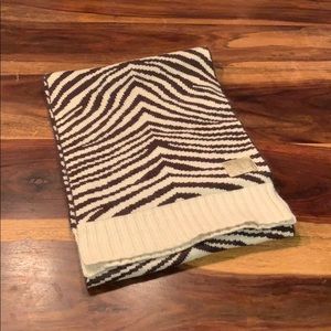 COACH brown/ivory zebra print scarf - NWOT